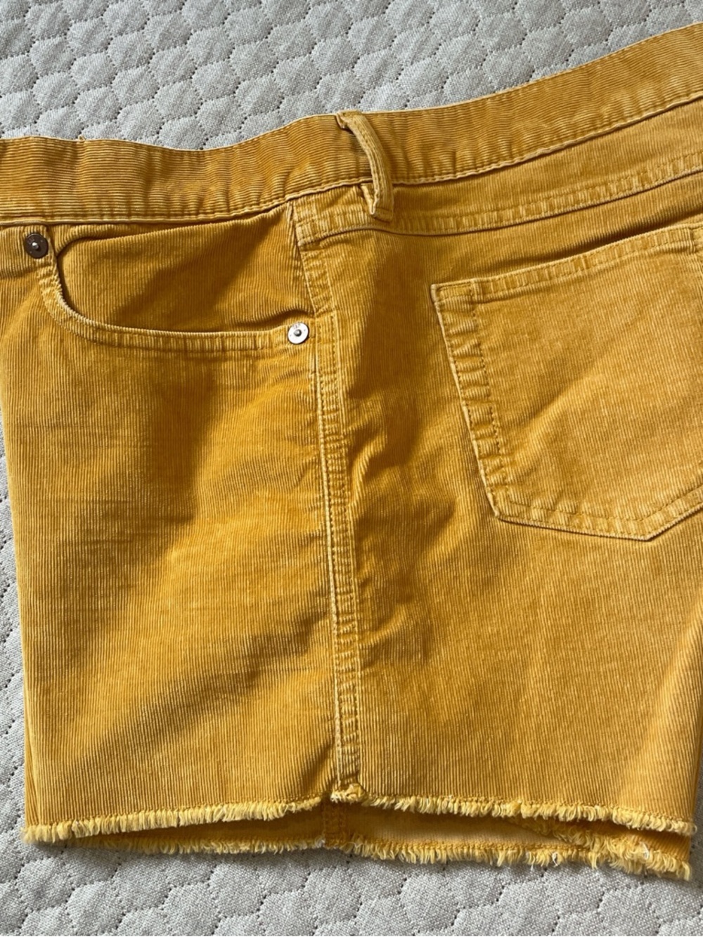 GAP Women's Corduroy Shorts in Mustard Yellow - Picture 7 of 7